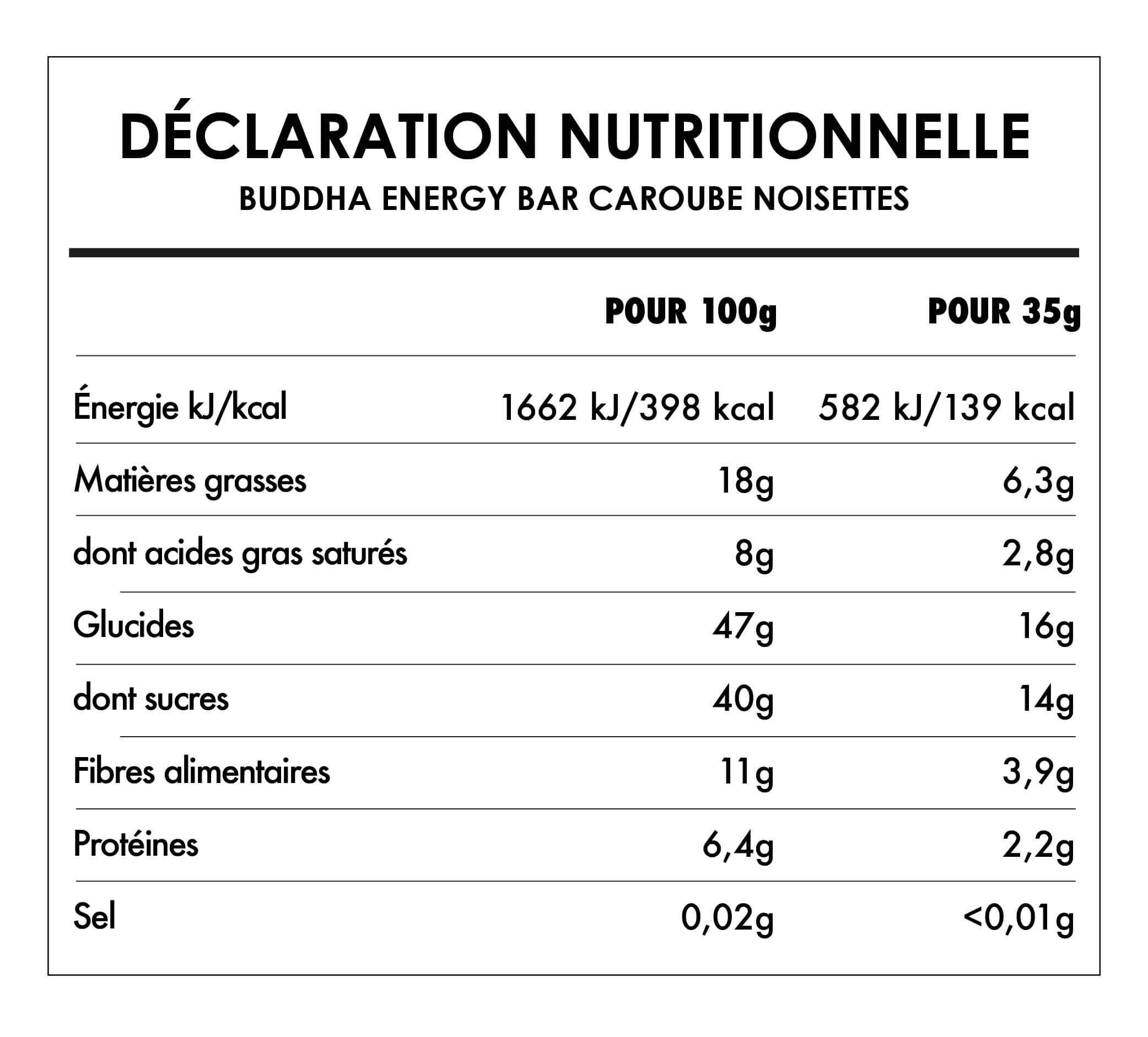 Buddha Energy Bar Caroube Noisettes (15x35g) 6